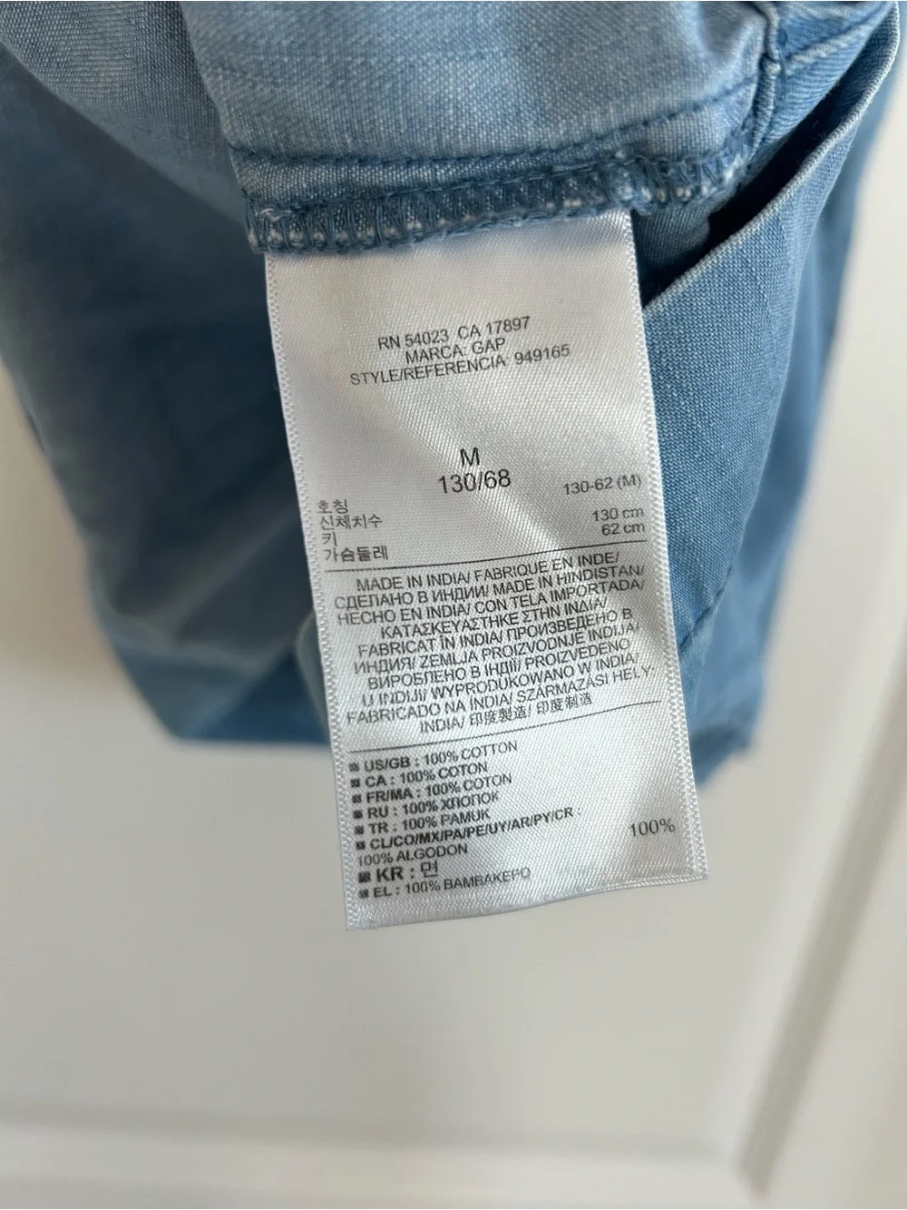 GAP Light Blue Chambray Girls' Sleeveless Dress